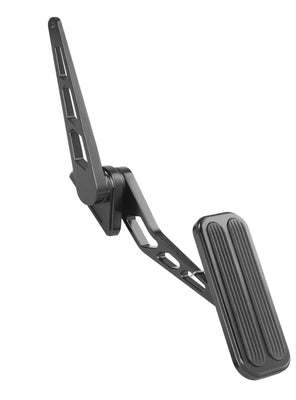 Pédale d'accélérateur en aluminium billette noire XL avec caoutchouc
