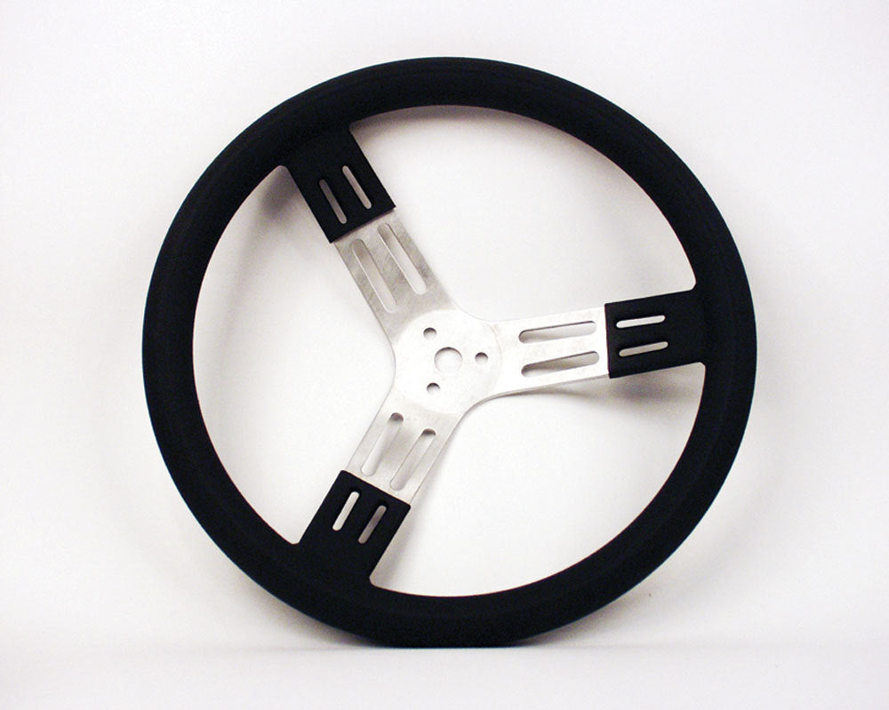 Volant de direction 15 po avec poignée lisse en aluminium noir