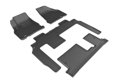 Chevy Traverse 09- Tapis de sol Kagu 1re, 2e et 3e rangées Noir