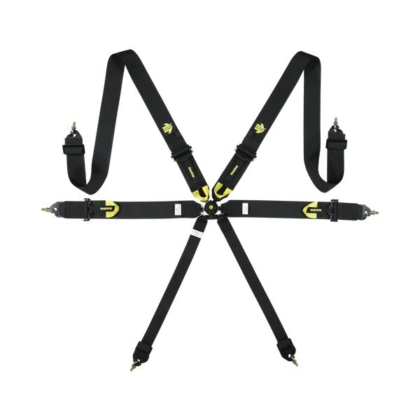 Harnais Corsa 6 points 3x3x2 noir à fixation par clip
