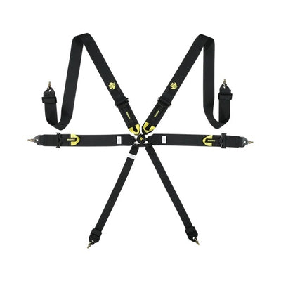 Harnais Corsa 6 points 3x3x2 noir à fixation par clip
