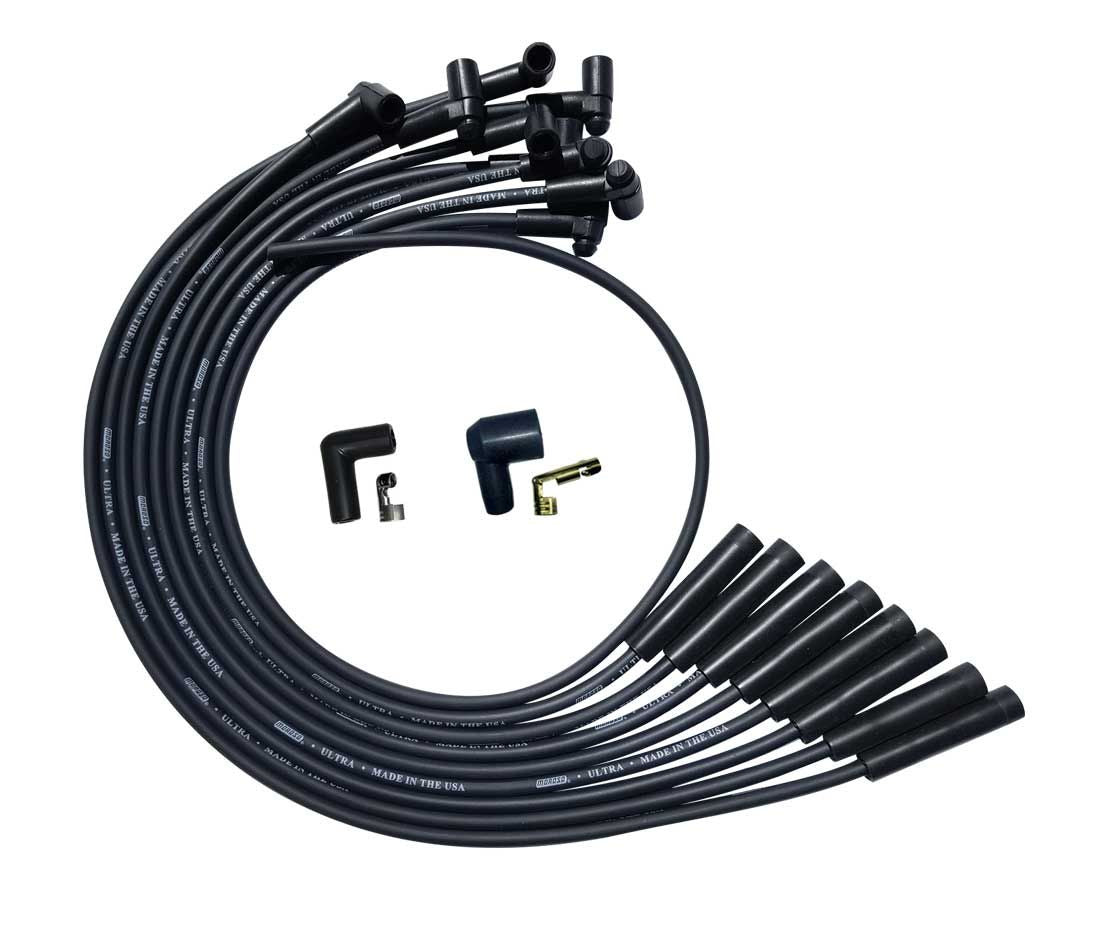 Jeu de fils de bougies Ultra Plug BBC au-dessus des couvre-culbuteurs noir