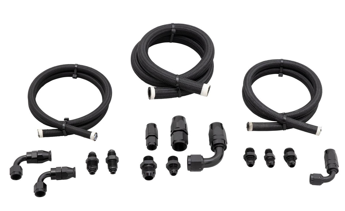 Kit de ligne tressée P/S, réservoir déporté, noir