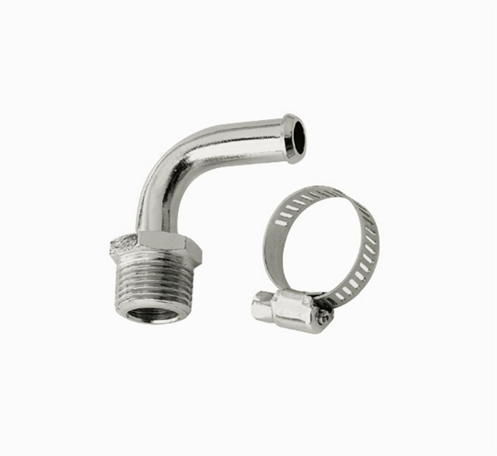 Raccord coudé chromé 3/8 NPT 90 degrés pour tuyau 3/8