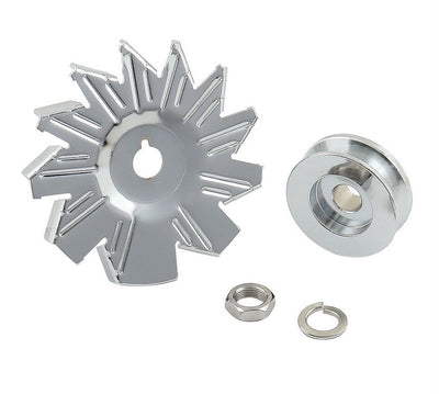 Ventilateur et poulie chromés