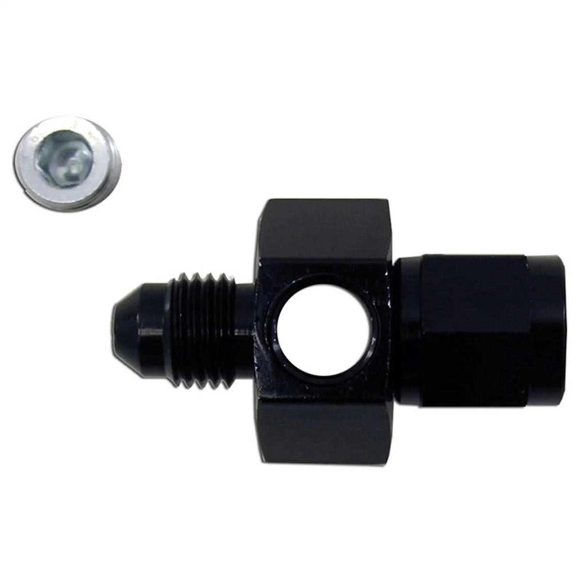 Raccord adaptateur de jauge pivotante 6AN - Noir