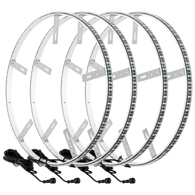 Anneaux de roue lumineux à LED blancs