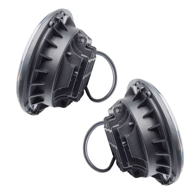 Phares à LED 7 pouces sans halo, cerclage noir