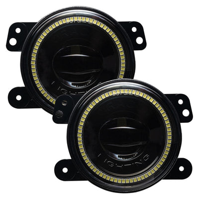Phares antibrouillard Jeep Wrangler JK/JL avec halo blanc