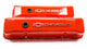 Caches-culbuteurs die-cast orange Chevy SBC emblème en relief