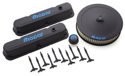 Kit d'habillage moteur noir froissé avec MOPAR bleu