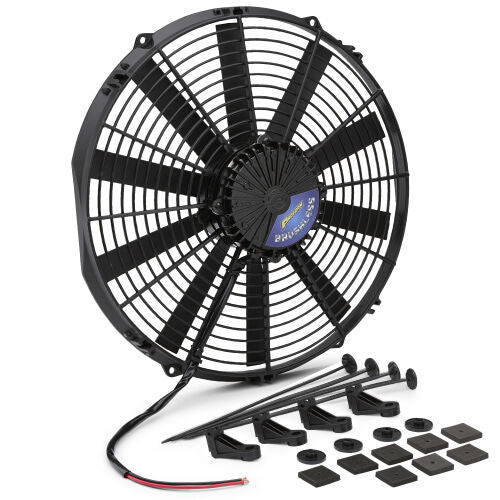 Ventilateur universel sans balais 14 pouces, pales droites, aspirant