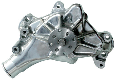 Pompe à eau en aluminium SBC - Polie - Longue
