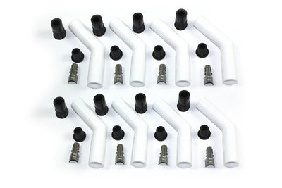 Kit de capuchons de bougie en céramique 45 degrés, 8 pièces, blanc