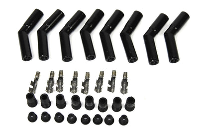 Kit de capuchons de bougie en céramique 45 degrés 8 pièces noir