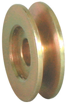 Poulie 1 gorge en V en zinc jaune 2-3/8 po de diamètre extérieur