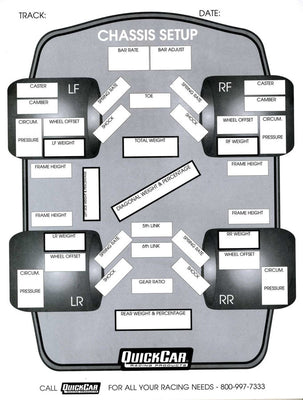 Formulaires de réglage du châssis (50 PK)