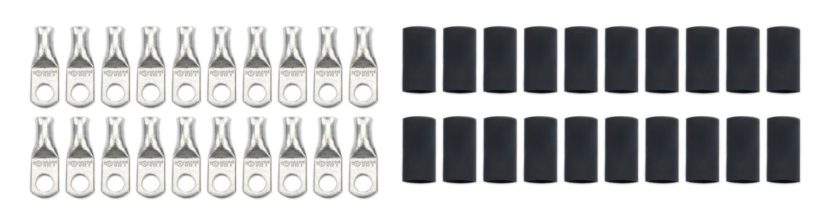 Cosses à œillets 6 Ga 1/4" avec gaine thermorétractable, paquet de 20