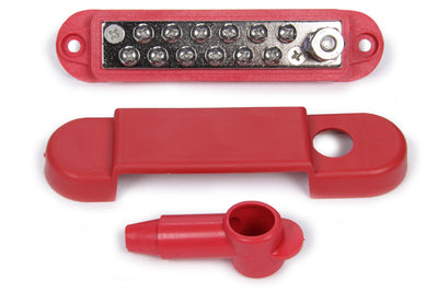 Barre omnibus de borne rouge avec couvercles