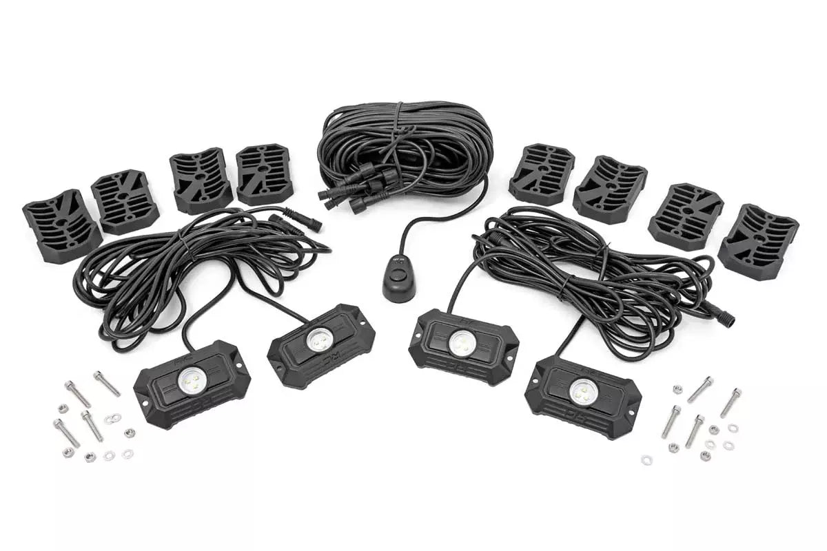 Kit de 4 projecteurs LED tout-terrain.