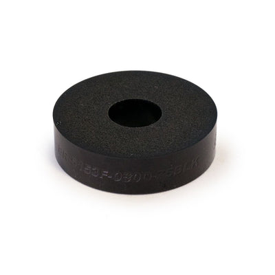 Butoir en caoutchouc, épaisseur 0,500 po, diamètre extérieur 2 po x diamètre intérieur 0,50 po, noir
