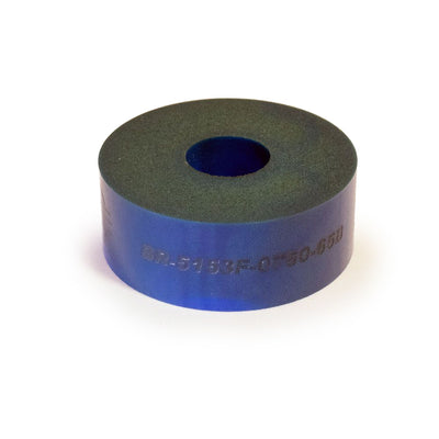 Buteoir en caoutchouc de 0,750 po d'épaisseur, 2 po de diamètre extérieur x 0,625 po de diamètre intérieur, bleu