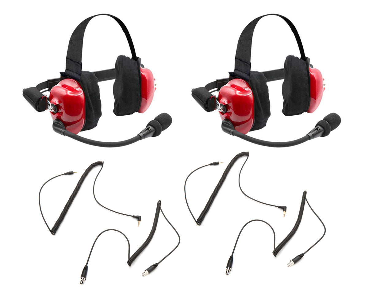 Casque Intercom sans fil Track Talk rouge - 2 unités