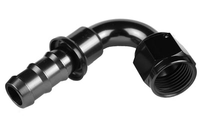 4AN 120 Degree AN/Hose End Push Lock Black