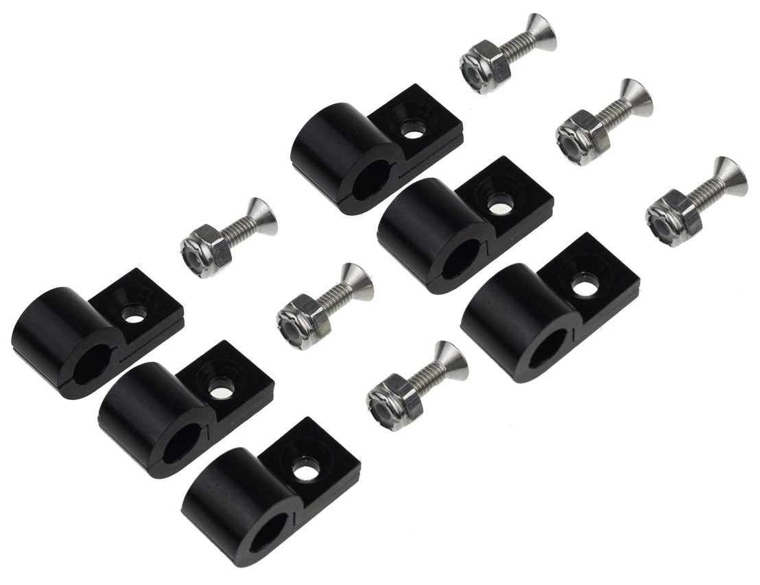 Colliers de serrage en aluminium noir 1/4 po (paq. de 6)