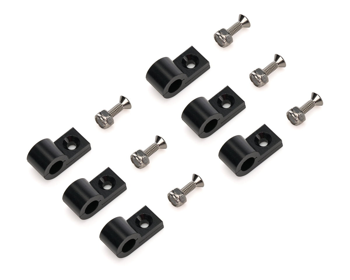 Colliers de serrage en aluminium noir 5/16 po 6/paq