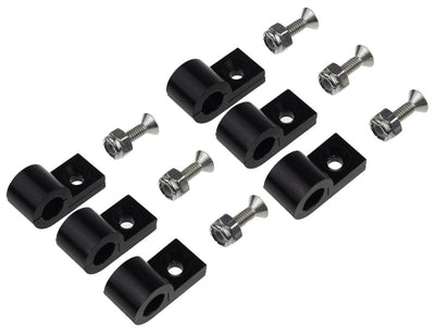Colliers de fixation en aluminium noirs 9/16 po, 6/paq