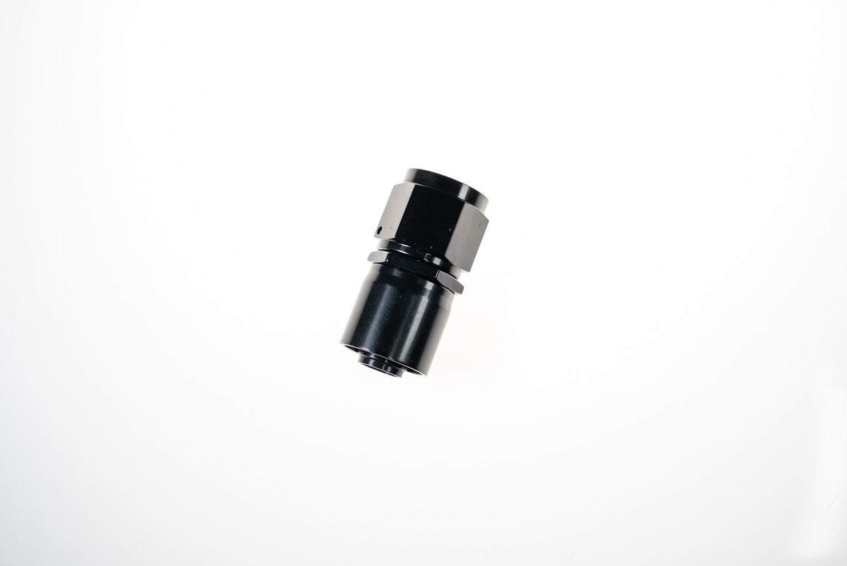 6AN Straight Crimp Hose End Black