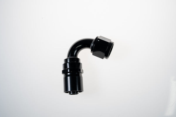 Raccord de flexible à sertir 10 AN 120 degrés noir