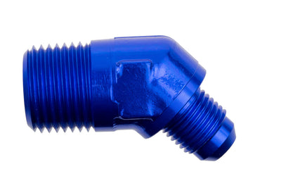 Raccord mâle 6AN 45 degrés vers mâle NPT 1/8 po bleu