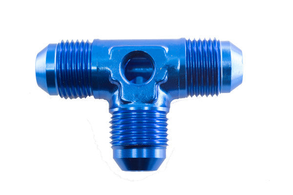 Raccord en T mâle évasé 6 AN avec port NPT 1/8 po bleu