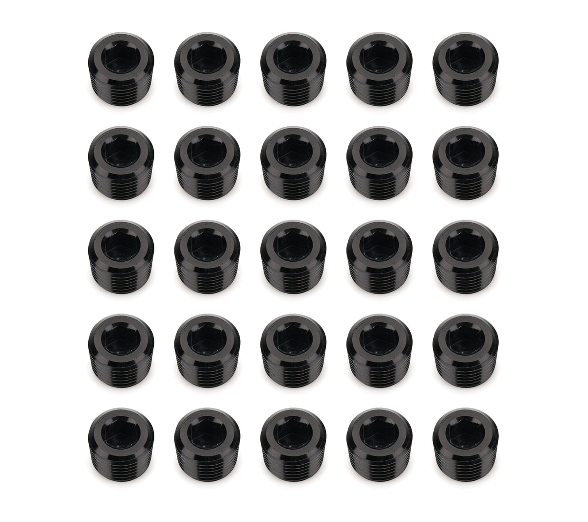 Bouchon de tuyau à tête hexagonale creuse NPT 1/4 po 25/paquet Noir