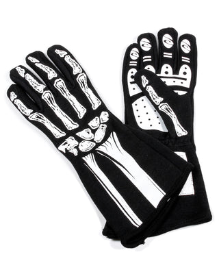 Gants squelette blancs double couche TXXL
