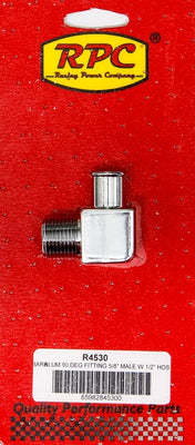 Raccord coudé en aluminium 90 degrés 5/8 x 1/2 chromé