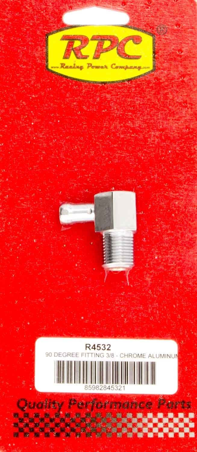 Raccord à 90 degrés, 9,5 mm, aluminium chromé