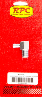 Raccord à 90 degrés, 9,5 mm, aluminium chromé