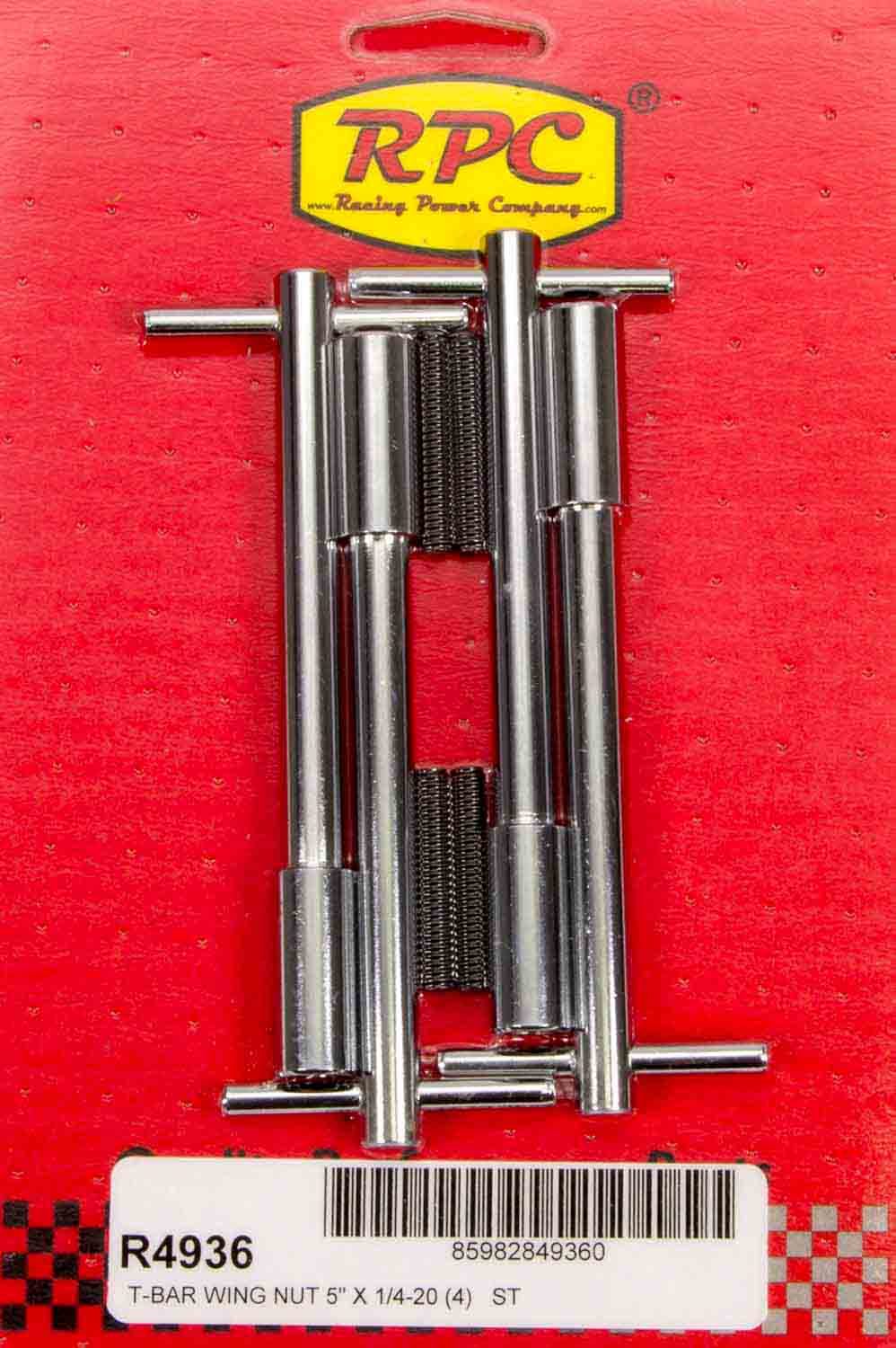 Écrous à ailettes chromés 5-3/8 x 1 1/4-20 4 unités