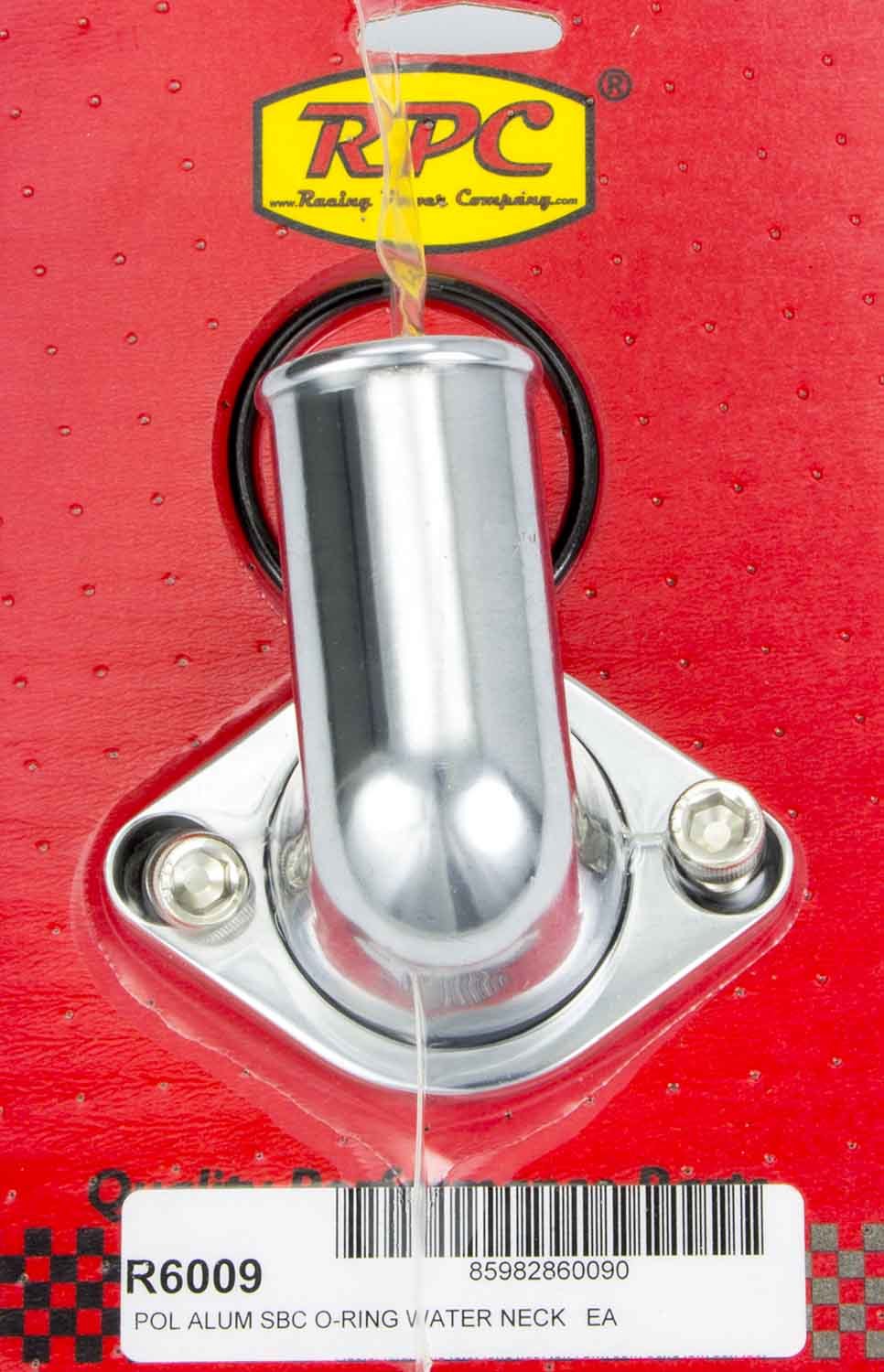 Collier d'eau poli en aluminium coudé à 90 degrés pour V8 Chevy 66-75