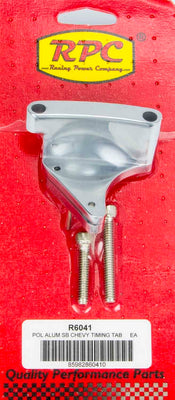 Patin de distribution en aluminium poli pour petit bloc Chevrolet