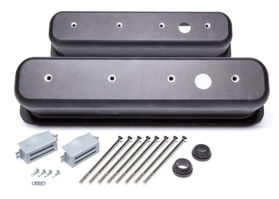 Caches-culbuteurs SBC en aluminium noir à fixation centrale