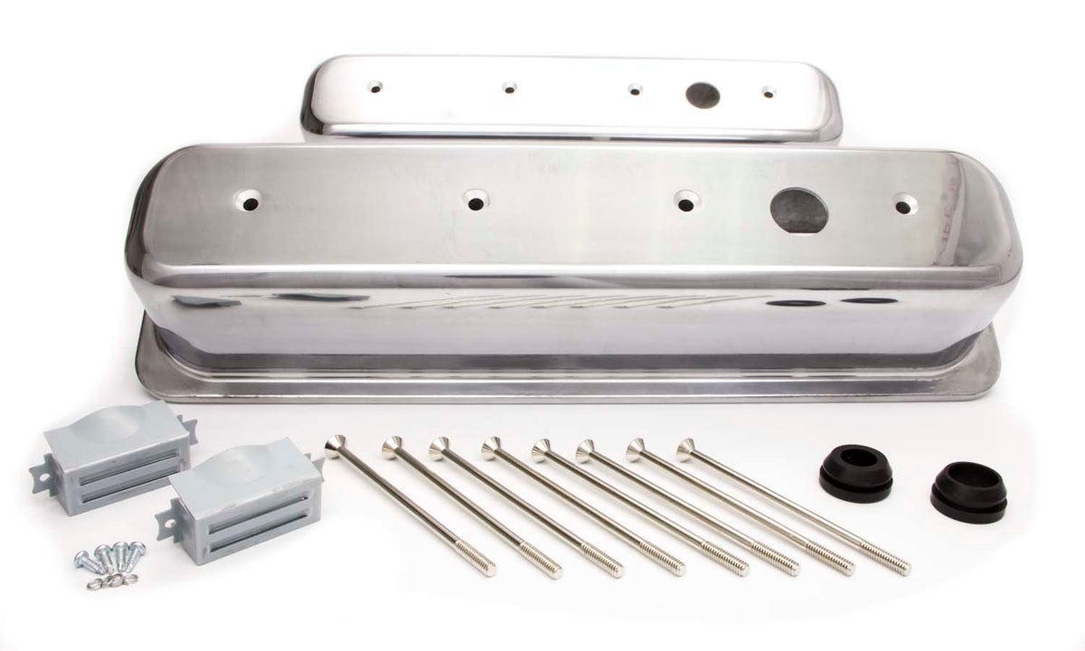 Boulon central haut de cache-culbuteur de SBC en aluminium poli uni