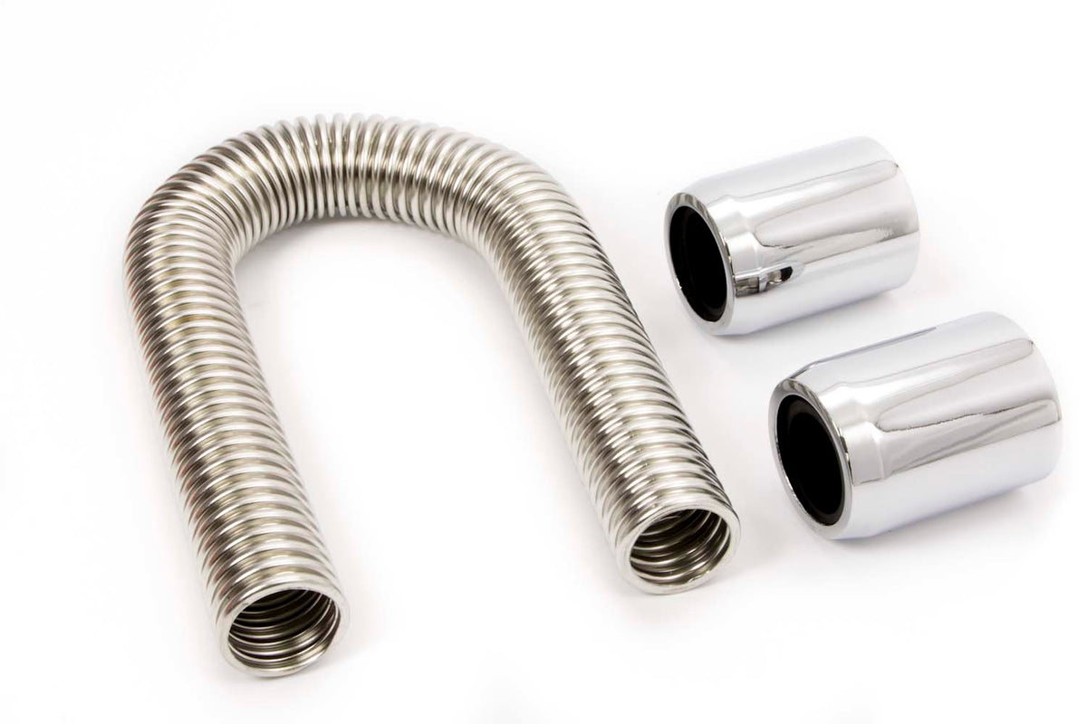 Kit de tuyau en inox de 48 pouces avec embouts chromés