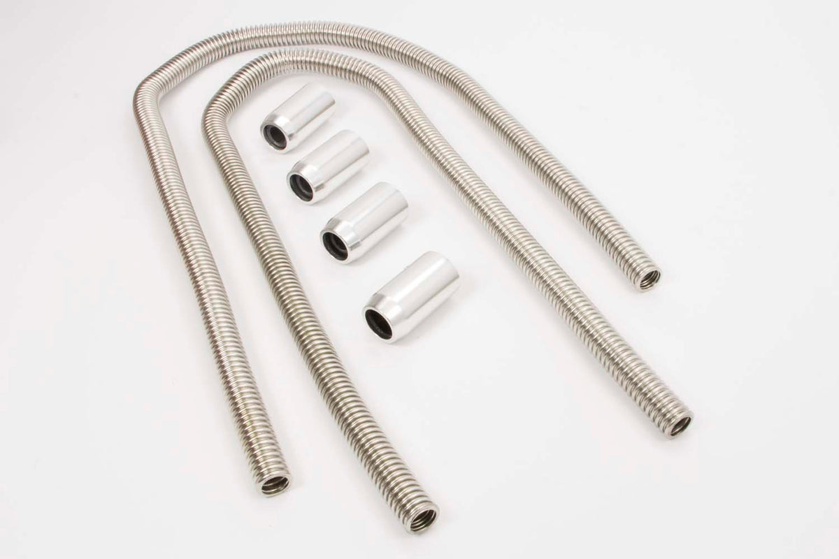 Kit de durites de chauffage en acier inoxydable de 2-44 pouces avec embouts polis