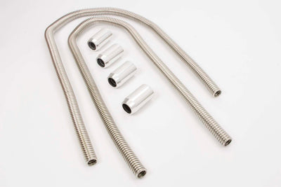 Kit de durites de chauffage en acier inoxydable de 2-44 pouces avec embouts polis