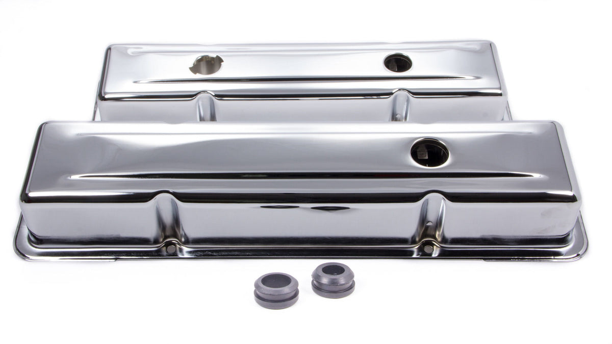 Cache-culbuteurs acier 78-86 SBC style OEM chromé
