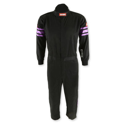 Costume noir simple épaisseur enfant taille très petit liseré violet